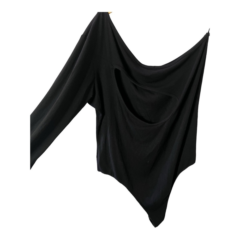 LNA Clothing Slade Heavy Rib Body Suit One Shoulder Cut-out Back Body Suit 2X
